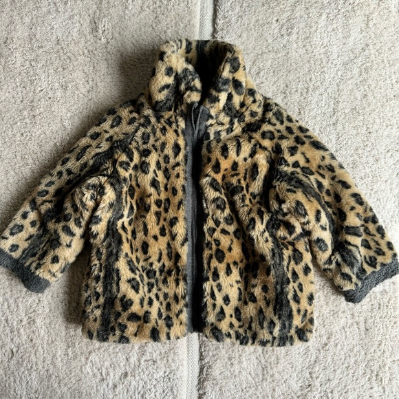 ZARA cheetah faux fur sweater jacket - Picture 1 of 6
